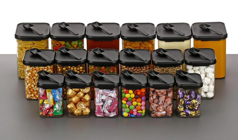 flymore Airtight Containers Set For Kitchen Storage And Containers Box For Pantry Organization And Container For Kitchen Storage, Set of 18 - (350ml+650ml+950ml) - Image 2