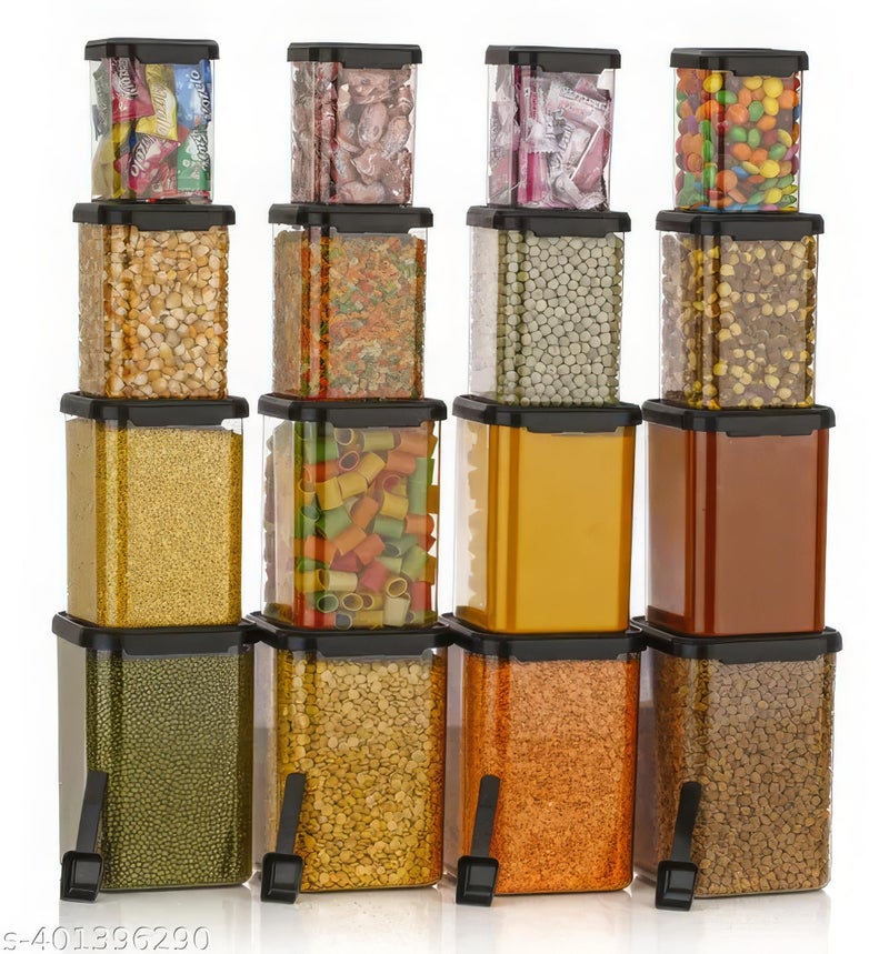flymore Airtight Containers Set For Kitchen Storage And Containers Box For Pantry Organization And Container For Kitchen Storage, Set of 18 - (350ml+650ml+950ml) - Image 3