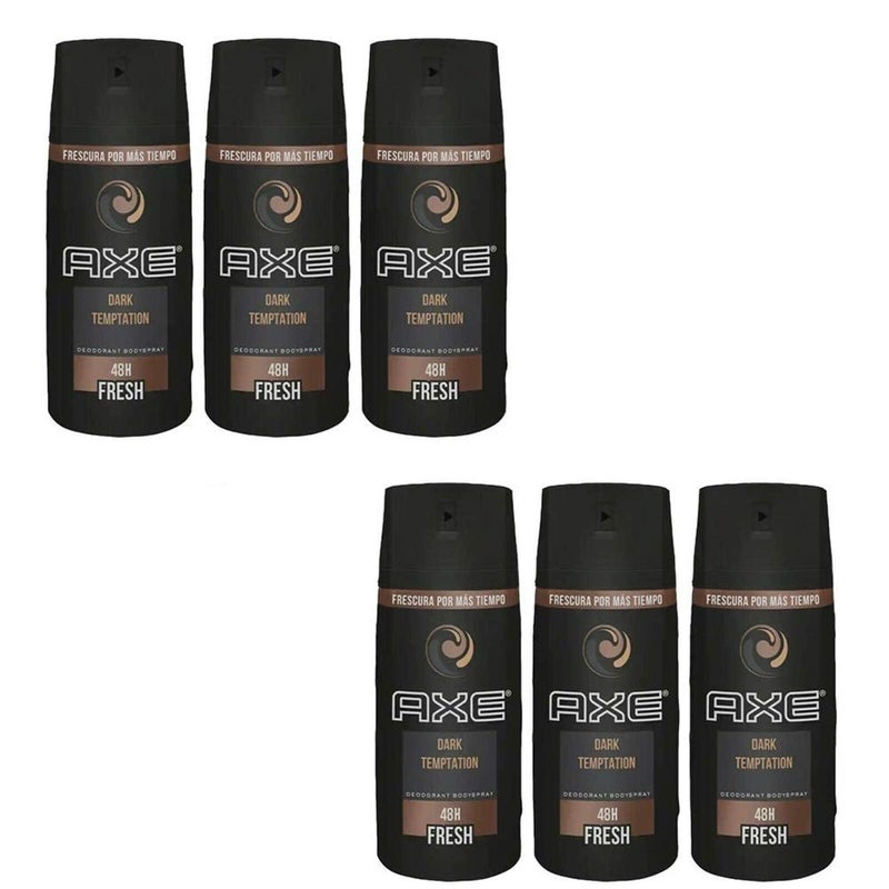 AXE Dark Temptation Body Spray Deodorant for Men, 4 Oz, Pack of 6 - Image 2