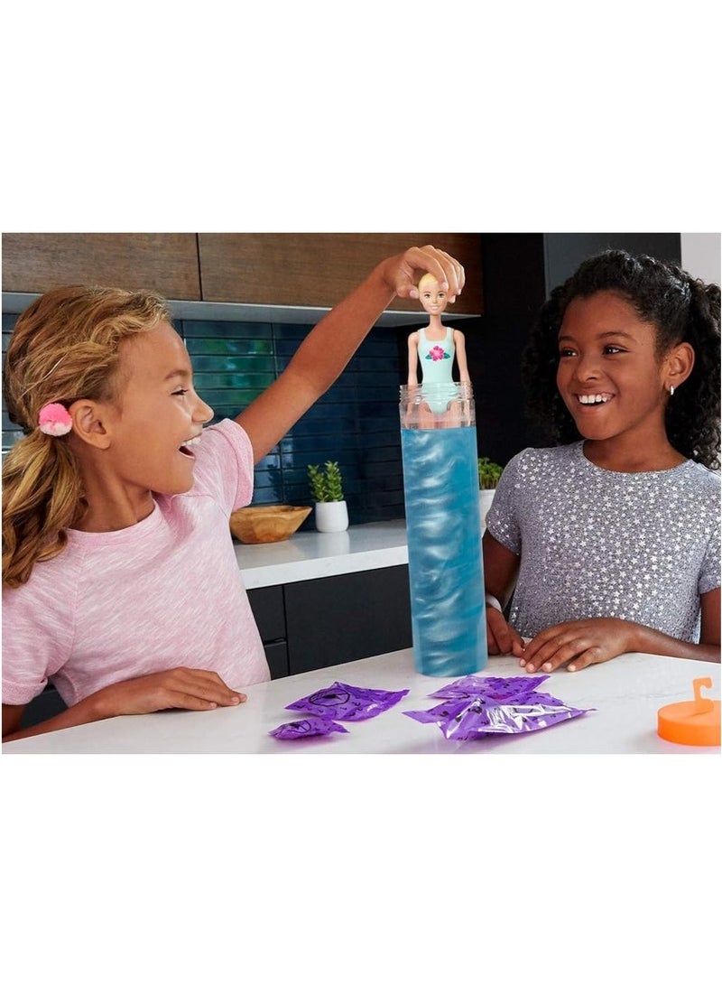 Color Reveal Doll with one package, 4 Bags, Surprise Wig, Skirt, Shoes and Sponge - Image 3