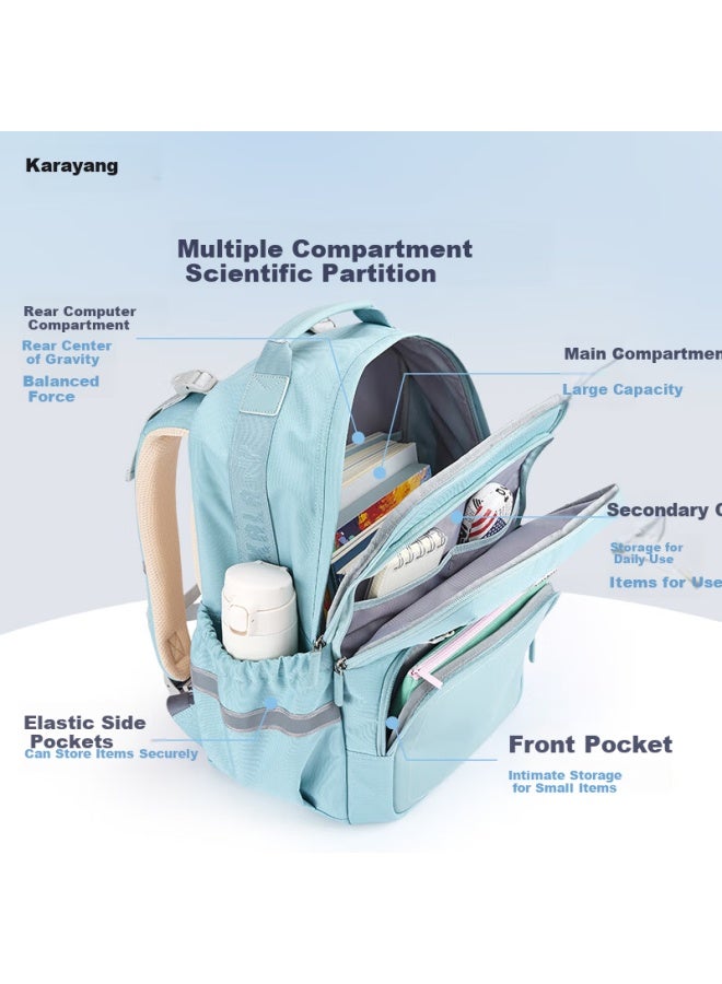 KaLay Kala·y Middle And High School Student Cloud Backpack, Ultra-light, Spine-protecting, Anti-drop, Large Capacity, For Grades 7-9, Boys And Girls School Bag - Image 2