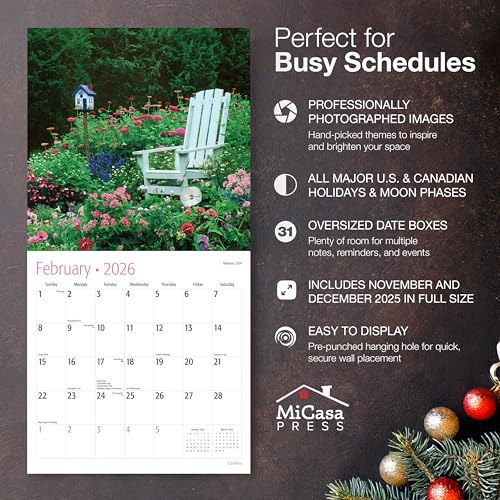 MICASA PRESS Gardens 2026 Wall Calendar 12 Month | 12" x 24" Open | Thick & Sturdy Paper | Giftable | Nature Calendar 2026 - Image 5