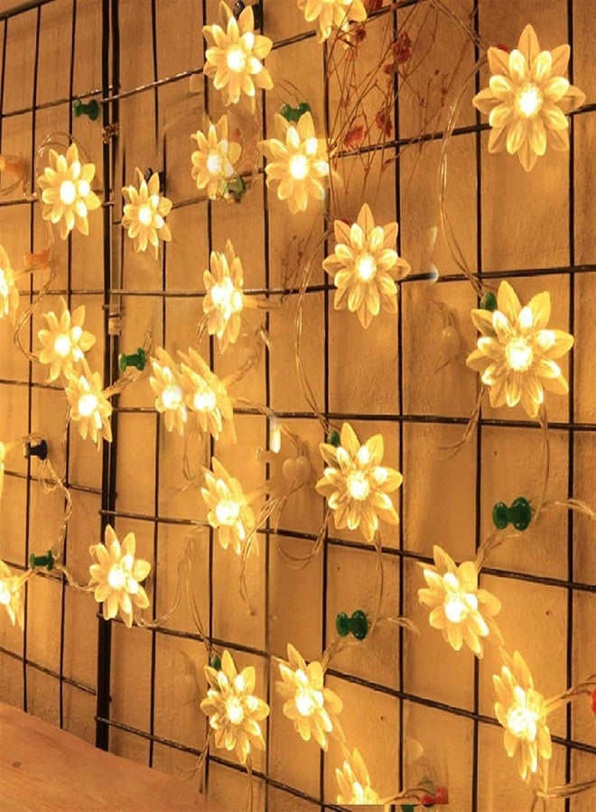 TECHNO E-TAIL 40 LED Lotus String Lights for Diwali Christmas Home Decoration Lights (6 Meters, Warm White) - Image 5