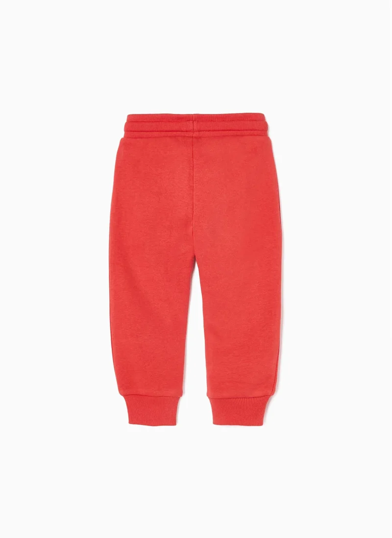 زيبي Cotton Joggers for Baby Boys 'Small but Loud', Red