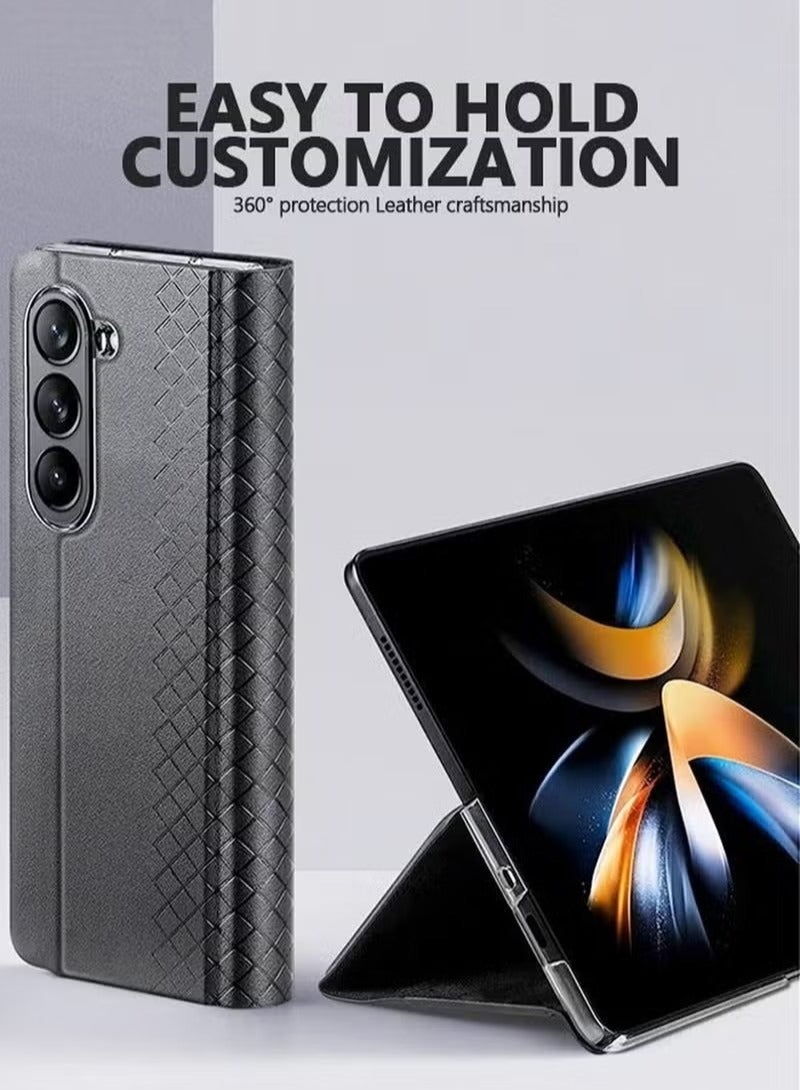 DUX DUCIS Case for Samsung Galaxy Z Fold 5 5G Wallet Case, PU Leather Flip Shockproof Folio Phone Cover with Card Slots RFID Blocking Kickstand Phone Cover 7.6 Inch for Galaxy Z Fold5 5G (2023)-Black - Image 2