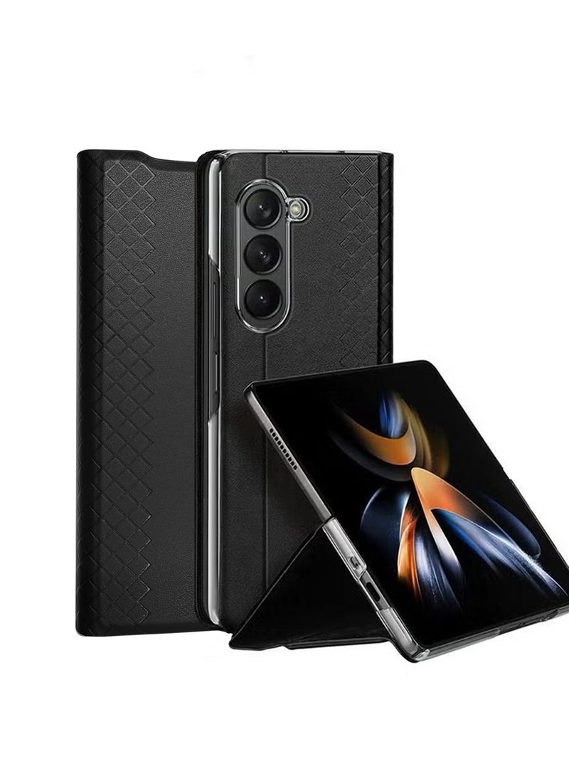 DUX DUCIS Case for Samsung Galaxy Z Fold 5 5G Wallet Case, PU Leather Flip Shockproof Folio Phone Cover with Card Slots RFID Blocking Kickstand Phone Cover 7.6 Inch for Galaxy Z Fold5 5G (2023)-Black - Image 1