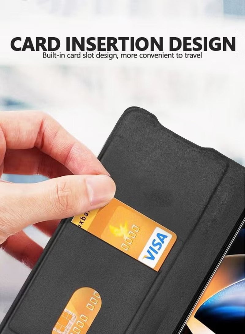 DUX DUCIS Case for Samsung Galaxy Z Fold 5 5G Wallet Case, PU Leather Flip Shockproof Folio Phone Cover with Card Slots RFID Blocking Kickstand Phone Cover 7.6 Inch for Galaxy Z Fold5 5G (2023)-Black - Image 3