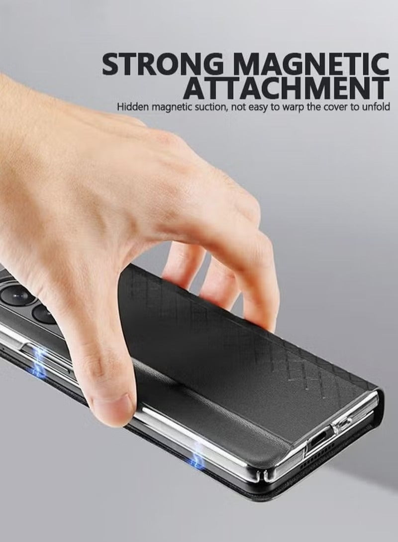 DUX DUCIS Case for Samsung Galaxy Z Fold 5 5G Wallet Case, PU Leather Flip Shockproof Folio Phone Cover with Card Slots RFID Blocking Kickstand Phone Cover 7.6 Inch for Galaxy Z Fold5 5G (2023)-Black - Image 5