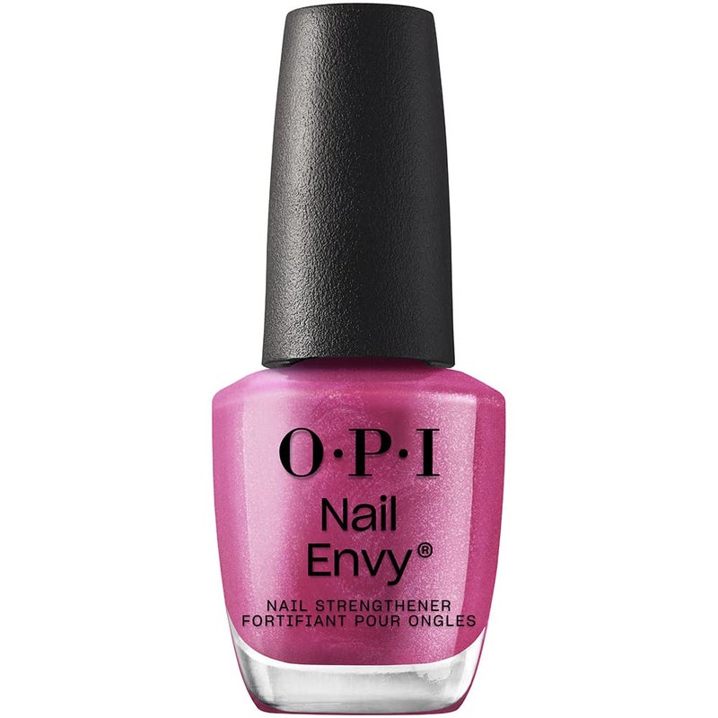 OPI Nail Envy Strengthener Powerful Pink | Opaque Bright Pink Pearl Strengthening Nail Polish Treatment | Strengthen Weak & Thin Nails - Image 1