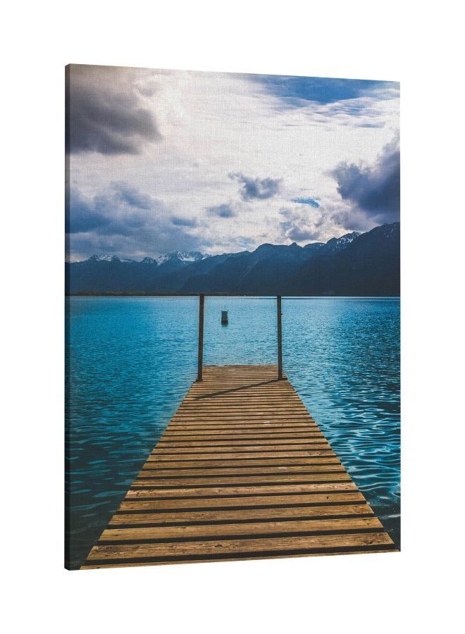 RKN Wharft Printed Framed Canvas Wall Art Blue/White/Beige 60 x 80centimeter - Image 1