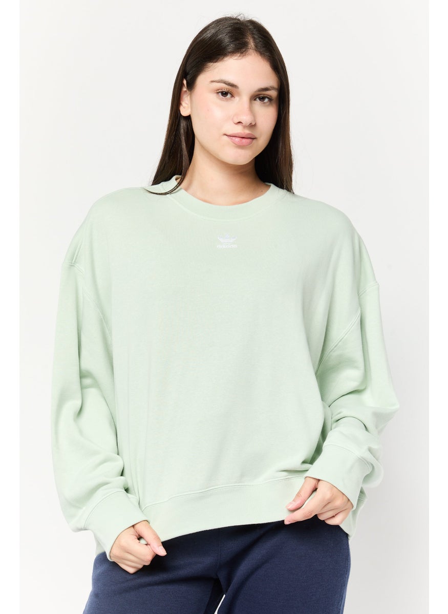 Adidas Women Sportswear Fit Long Sleeve Outdoor Sweatshirt, Sage  - Image 1