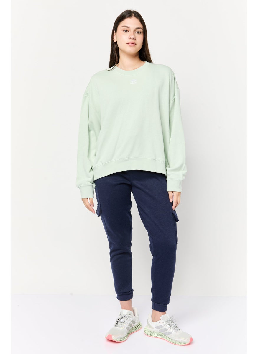 Adidas Women Sportswear Fit Long Sleeve Outdoor Sweatshirt, Sage  - Image 2
