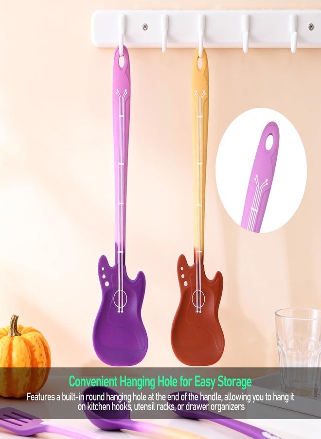 CATOSUM 2-Pack Two-Tone Guitar-Shaped Silicone Spatula Set - Music-Themed Non-Stick Cooking/Baking Tools, Creative Kitchen Helper for Home Chefs & Bakers - Image 3