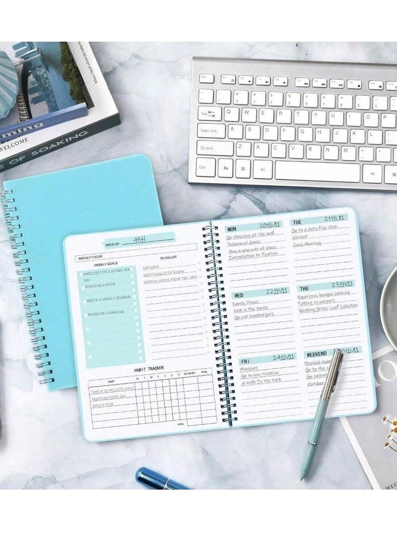 52-Week Undated Weekly Planner – Goal-Oriented Spiral Notebook with Habit Tracker & To-Do List, Thick Paper & Waterproof Cover, Perfect for Work, Study & Home Organization - Image 2