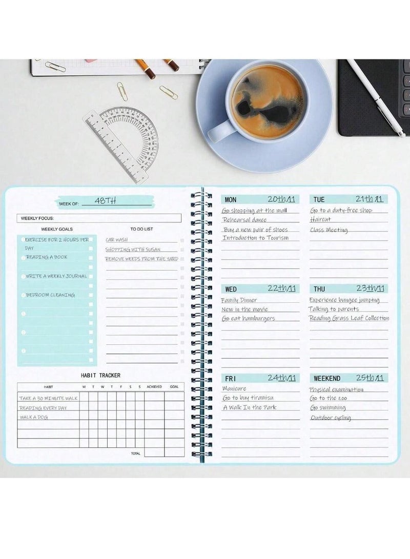 52-Week Undated Weekly Planner – Goal-Oriented Spiral Notebook with Habit Tracker & To-Do List, Thick Paper & Waterproof Cover, Perfect for Work, Study & Home Organization - Image 4
