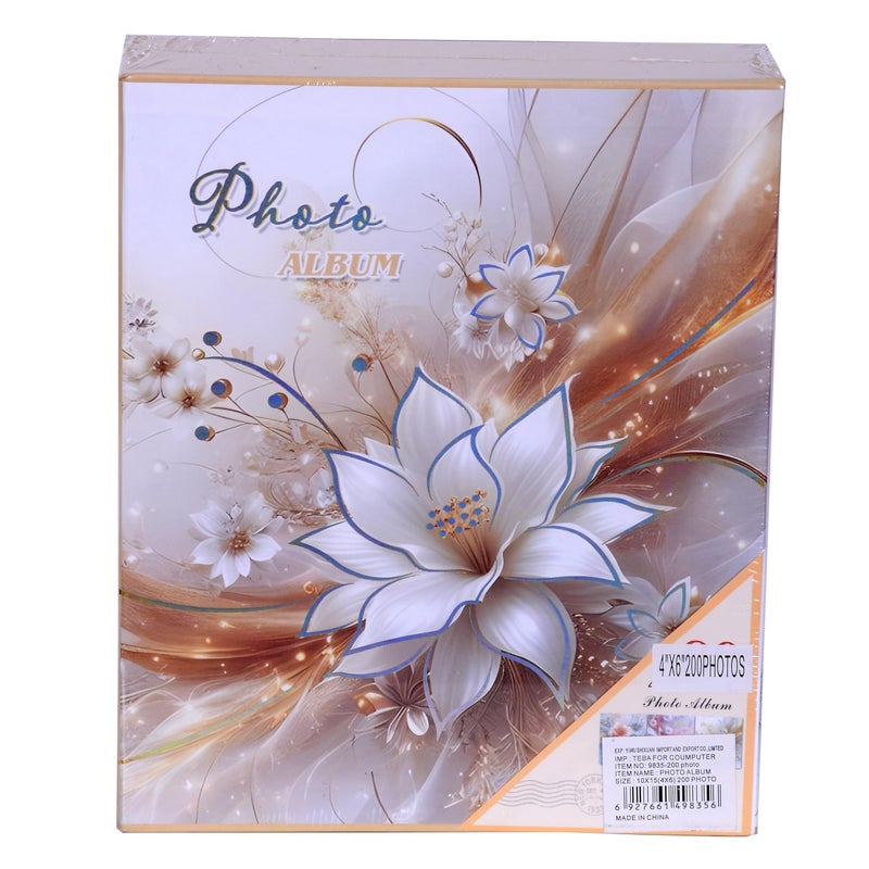 Photo Album for Memories Keepsake Scrapbook (Flower Big-3, 10x15 200 Photo) - Image 1