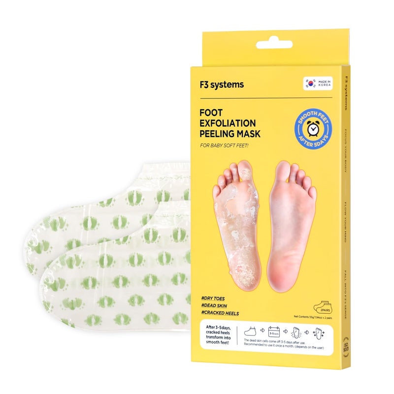 F3 systems Foot Exfoliation Peeling MASK Baby Foot Peel Cracked Feet Callus Remover Korean Footcare