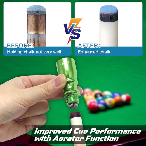 MoyanSuper 3-in-1 Pool Cue Tip Shaper Billiard Cue Stick Accessories Repair Tool, Enhance Your Game with Shaper, Scuffer, and Aerator, Great Choice for Husbands and Friends,Green - Image 3