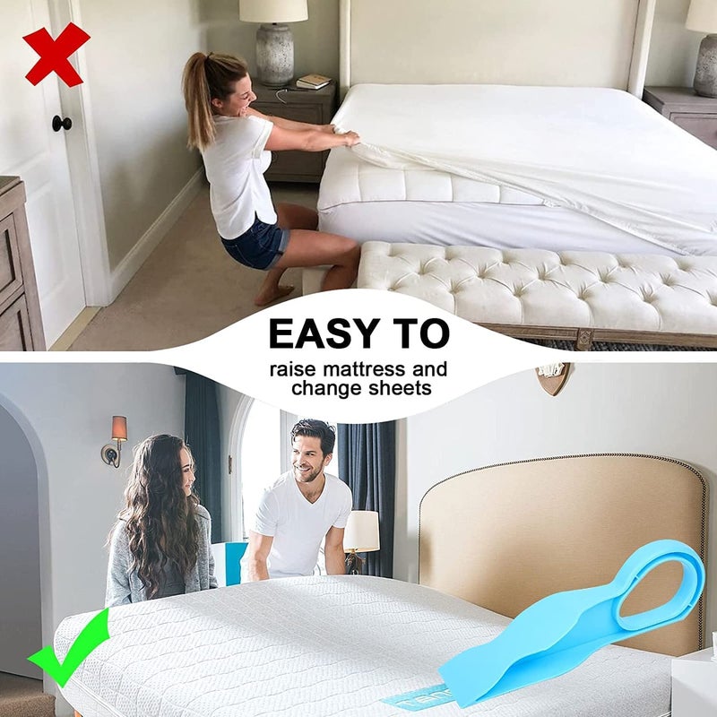 KD ZONE Plastic (Pack of 2) Mattress Lifter Tool 2 in 1 Bedsheet Tucker Tool/Stand Bed Lifter Helps Lift and Hold Mattress Wedge Elevator Tool Bed Making Tool Bed Tucker Tool - Image 2
