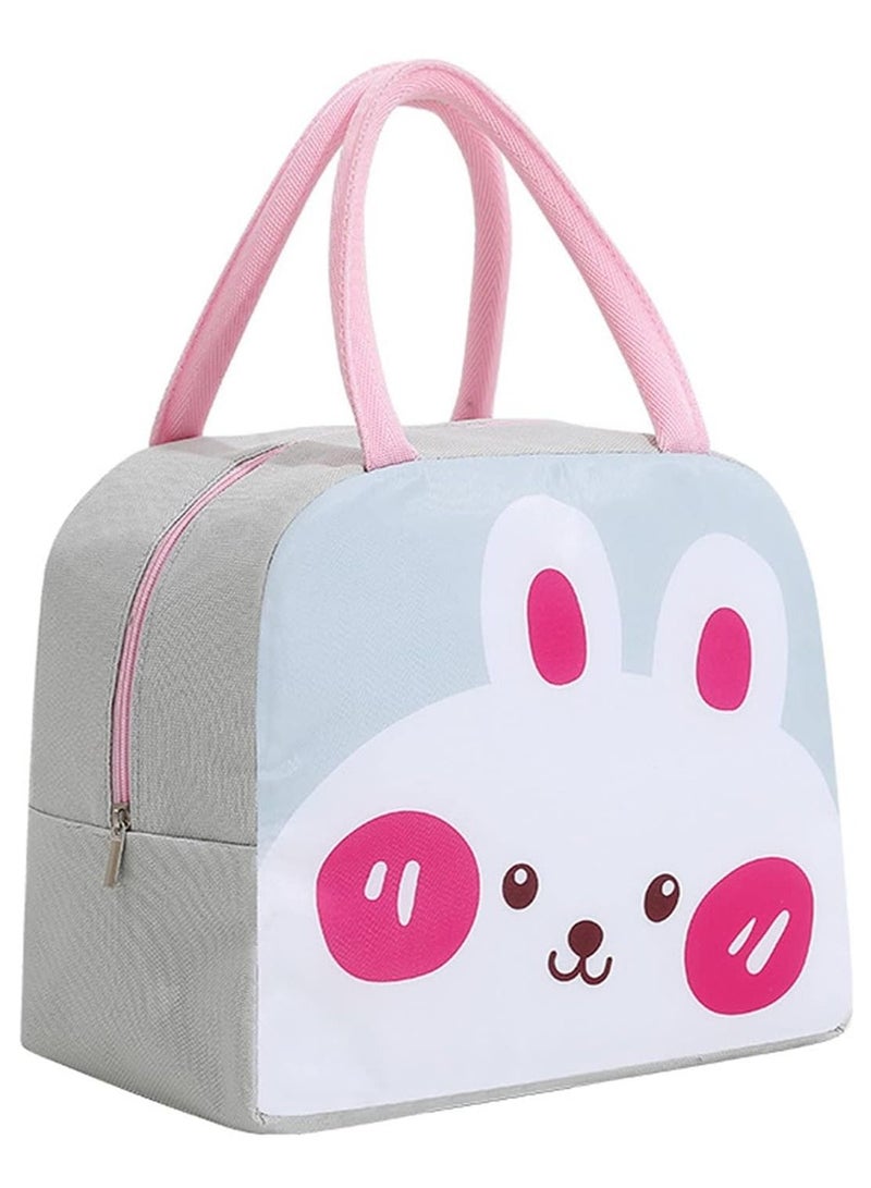 Cartoon Animal Print Lunch Bag Portable Insulated Cooler -  Rabbit - Image 1
