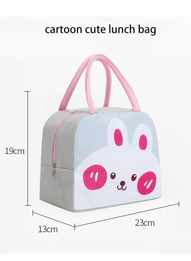 Cartoon Animal Print Lunch Bag Portable Insulated Cooler -  Rabbit - Image 2