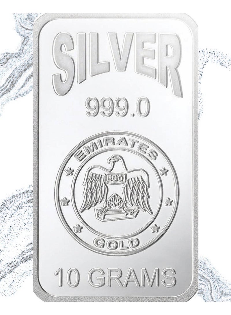 Emirates Gold سبائك الفضة المعتمدة من الإمارات 10 جرام - بار معتمد - Image 1
