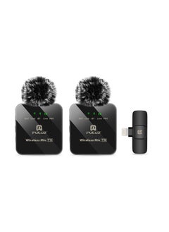 PULUZ PULUZ Wireless Lavalier Microphone for iPhone 14 13 12 11 Xs iPad, 8 Pin Receiver and Dual Microphones  - Image 2