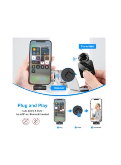 PULUZ PULUZ Wireless Lavalier Microphone for iPhone 14 13 12 11 Xs iPad, 8 Pin Receiver and Dual Microphones  - Image 3