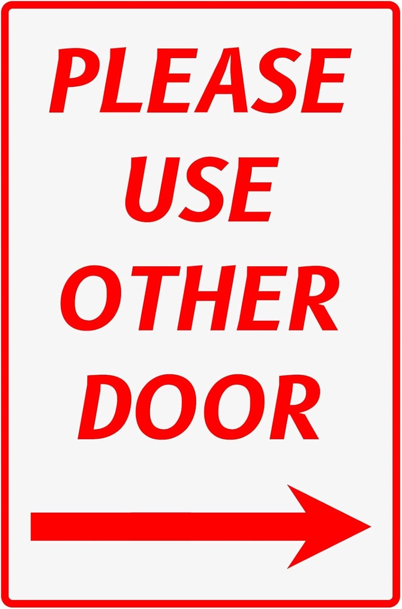 Bestylez Please Use Other Door Sign Right Arrow for Outdoor or Indoor Use 12" * 8" (165) - Image 1