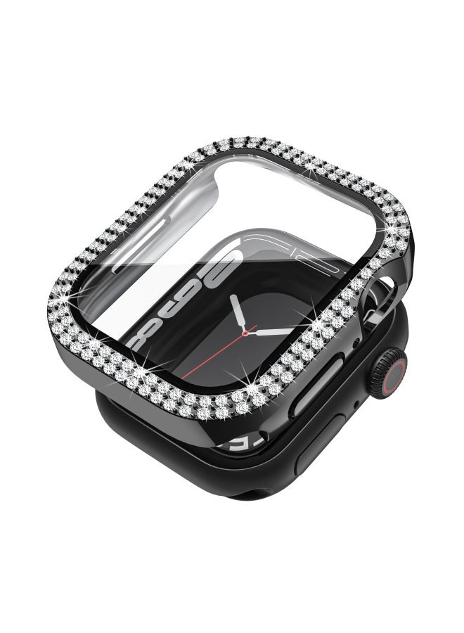Apple Watch Applewatch7 Protective Cover For Pc Electroplated Double Drill Integrated Tempered Film For Iwach8 Case - Image 1