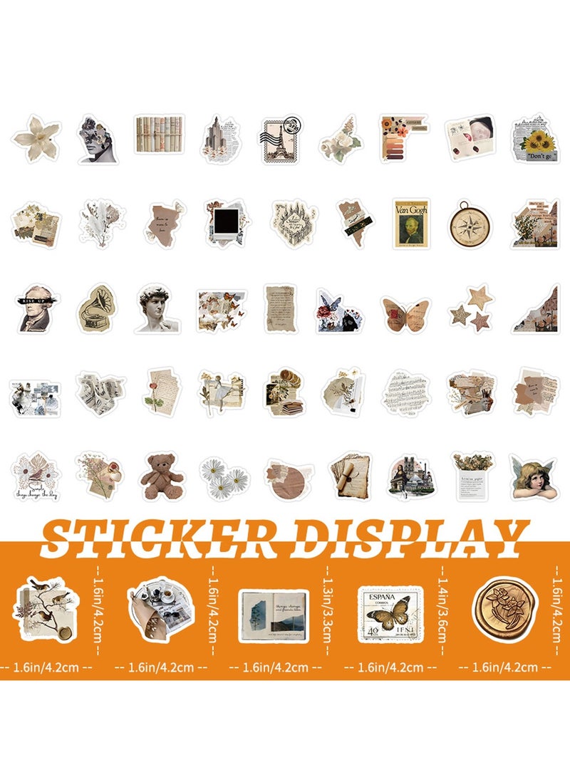 100Pcs Aesthetic Vintage Stickers for Scrapbooking, Art Newspaper Waterproof Stickers for Journing Skateboard Laptop,Scrapbooking Supplies Stickers for Kids,Teens,Adults - Image 4