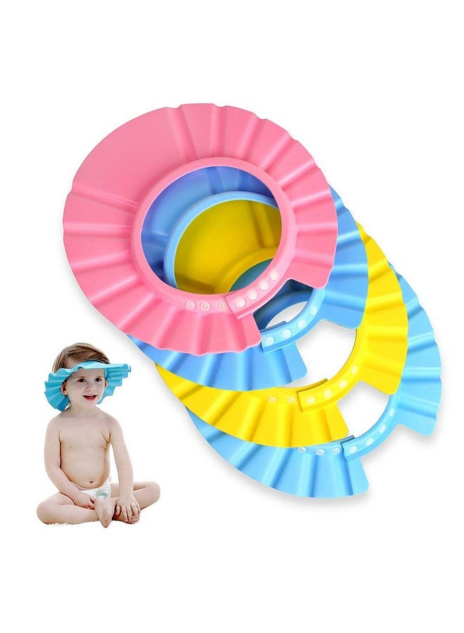 EWINEVER Ewin(R) 4Pcs Soft Adjustable Baby Kids Children Shampoo Bath Bathing Shower Cap Hat Wash Hair Shield Hat - Image 1