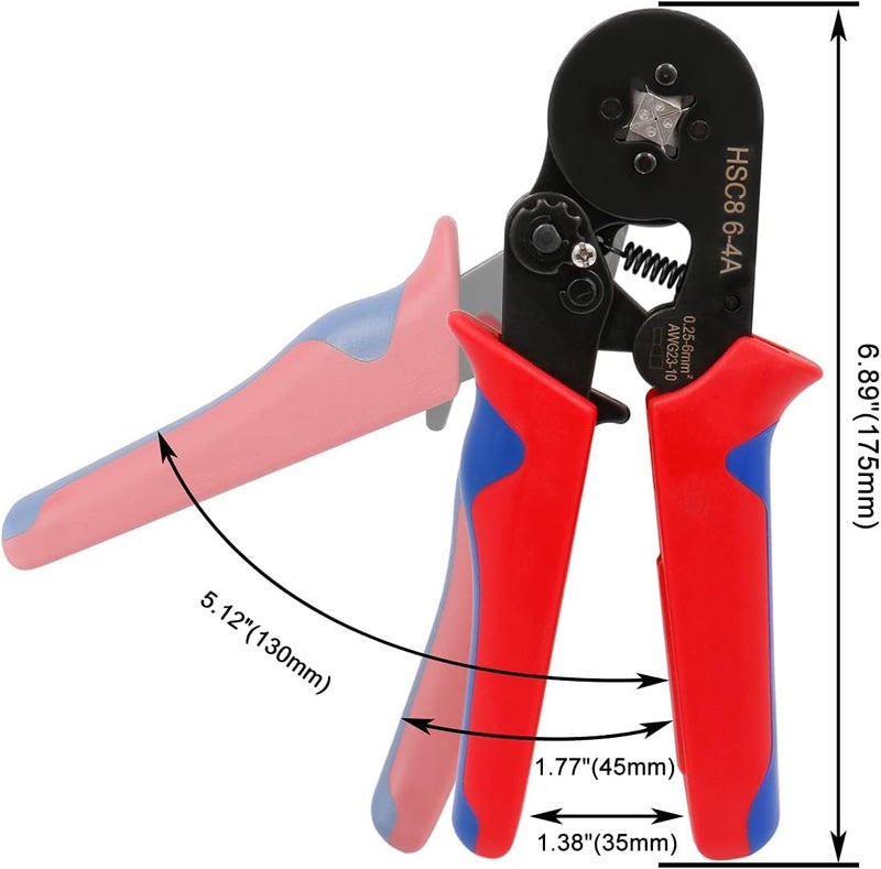 Inditrust HSC8 6-4A AWG23-10 Wire Stripper Self Adjusting Crimping Plier Ratcheting Ferrule Crimper Tool - Image 3