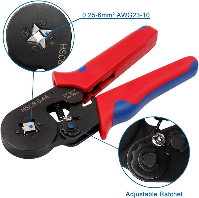 Inditrust HSC8 6-4A AWG23-10 Wire Stripper Self Adjusting Crimping Plier Ratcheting Ferrule Crimper Tool - Image 4