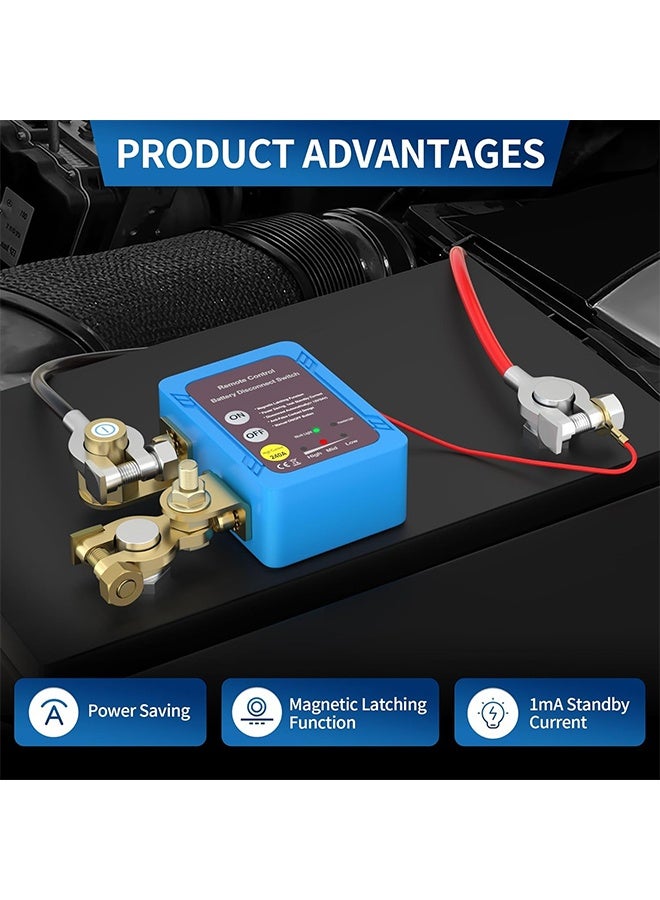 MVAQKLM مفتاح فصل البطارية عن بُعد 12 فولت 240 أمبير، مفتاح إيقاف تشغيل للسيارات والشاحنات والمركبات الترفيهية، مفتاح إيقاف تشغيل السيارة المضاد للسرقة، يمنع استنزاف البطارية، مفتاح إيقاف تشغيل البطارية عن بُعد - Image 3