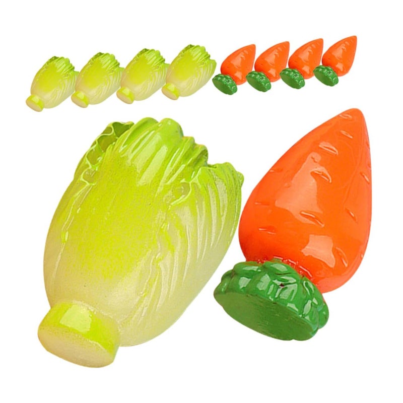 Lifelike Artificial Carrot and Cabbage Vegetable Model Set 10pcs Kitchen Decoration Display Props - Image 2