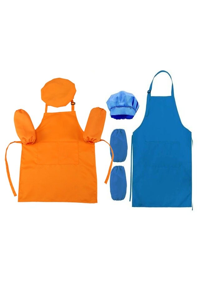 2-Piece Kids Aprons with Chef Hat and Sleeve Set - Image 1