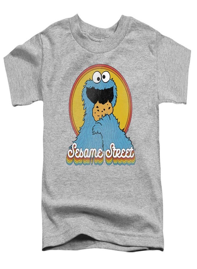 Trevco Sesame Street Cookie Monster Layers Unisex Toddler T Shirt for Boys and Girls, Large (4T) Athletic Heather