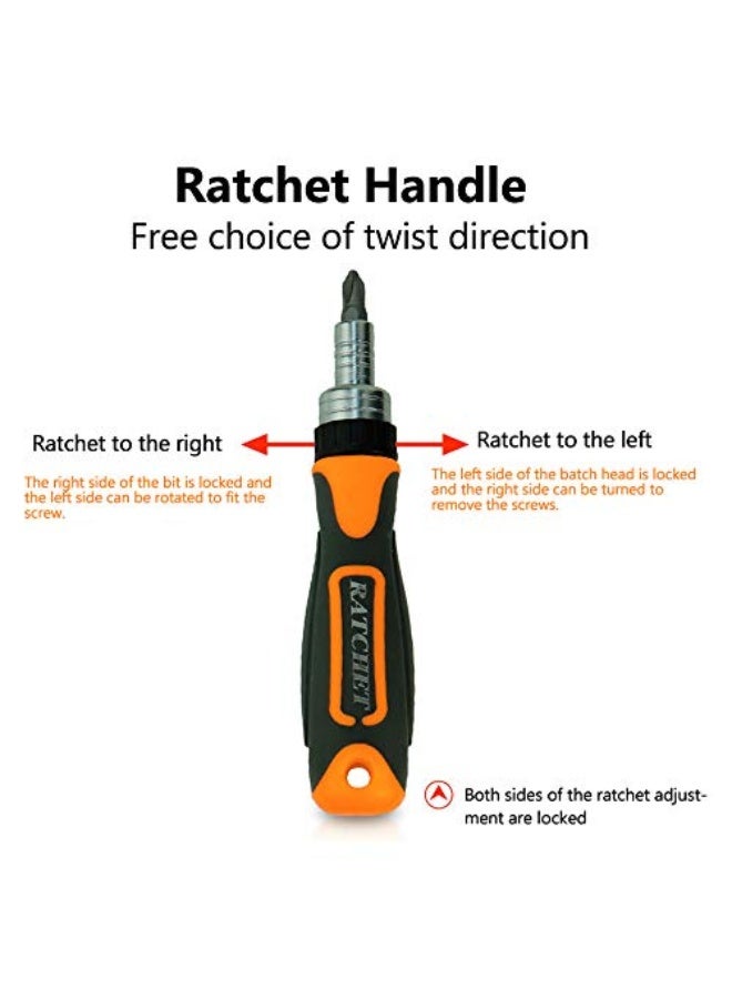 Gecheer 38 in 1 Household Labor Saving Ratchet Screwdriver Bit Set Multipurpose Tool Kit Hardware Tools Combination Wrenches Toolbox Hand Tool Sets - Image 2