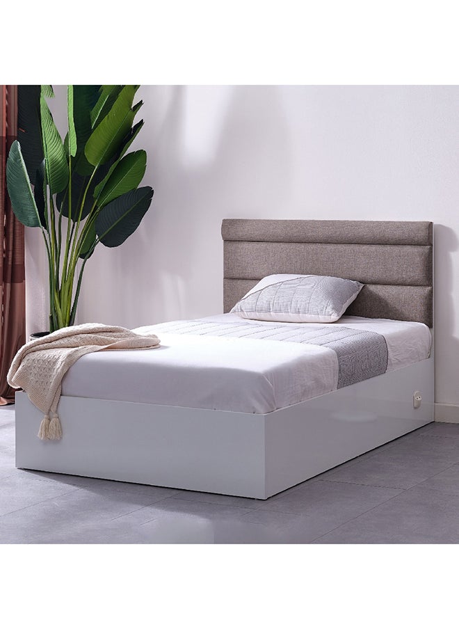 Home Box Star Smart Twin Bed with Upholstered Headboard 205.6 x 106 x 126 cm, Mattress Size - 120x200cm  - Image 1