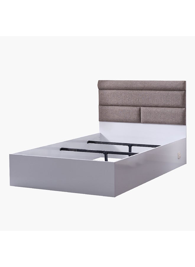 Home Box - Star Smart Twin Bed with Upholstered Headboard 205.6 x 106 x 126 cm, Mattress Size - 120x200cm - Image 1