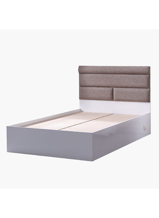 Home Box - Star Smart Twin Bed with Upholstered Headboard 205.6 x 106 x 126 cm, Mattress Size - 120x200cm - Image 1