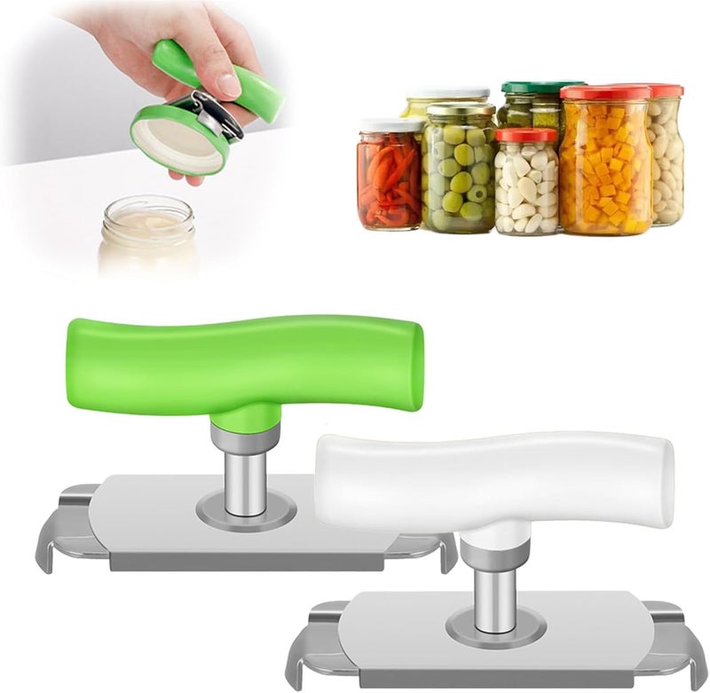 Homava Jar Opener Stainless Steel Adjustable Tool for 1-4 inches Bottle Can Lids, Easy Jar Opener with Non-Slip Rubber Pad Fit Seniors, Arthritis, Women, Children, Weak Hands | Pack 2 | Multicolor - Image 1