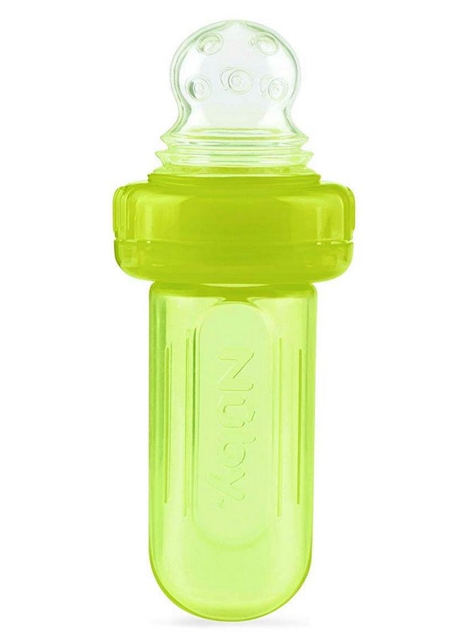 Nuby EZ Squee-Z Silicone Self Feeding Baby Food Dispenser (Green, 1 Count (Pack of 1))
