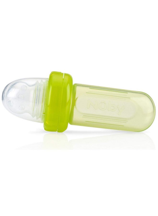 Nuby EZ Squee-Z Silicone Self Feeding Baby Food Dispenser (Green, 1 Count (Pack of 1))