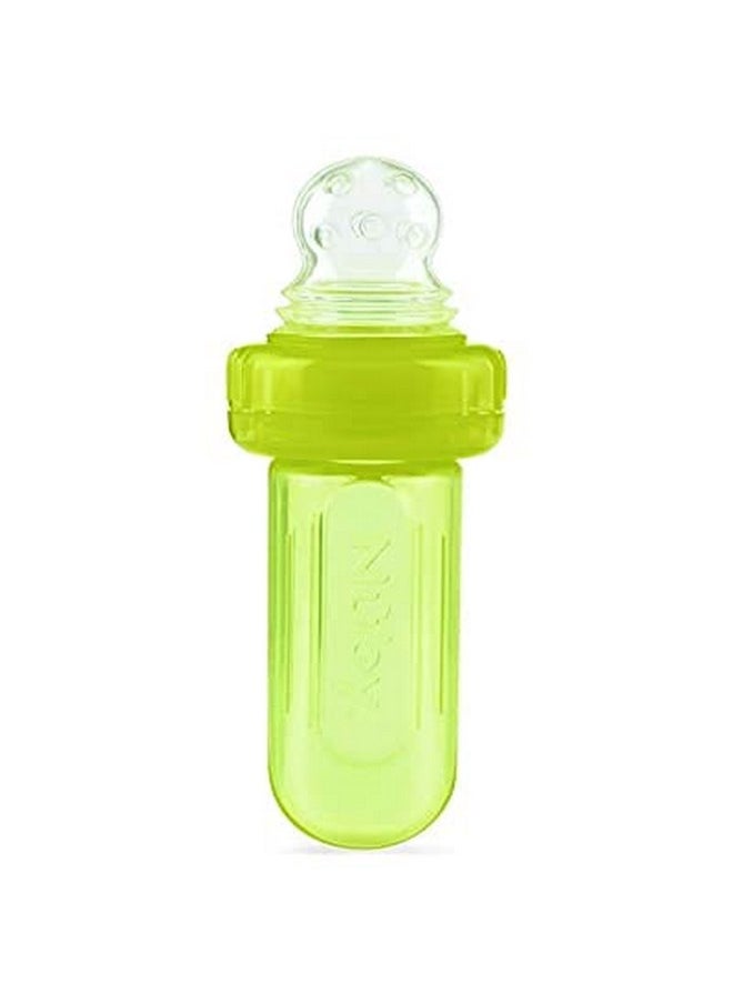 Nuby EZ Squee-Z Silicone Self Feeding Baby Food Dispenser (Green, 1 Count (Pack of 1))