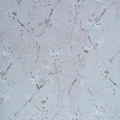 HOMEMATES Peel and Stick Wallpaper Modern Contact Paper Wall Stickers DIY Floral Self Adhesive Decal, Living Room, Bedroom, Office (45 x 304cm) (Grey Cherry Flower) - Image 3