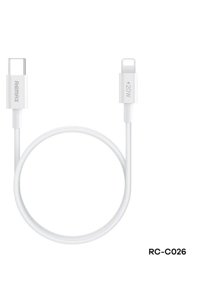 ريماكس كابل شحن وبيانات سريع الشحن PD من REMAX RC-C026 C-L Dofon Series 20 وات (من النوع C إلى Lightning) - - Image 2