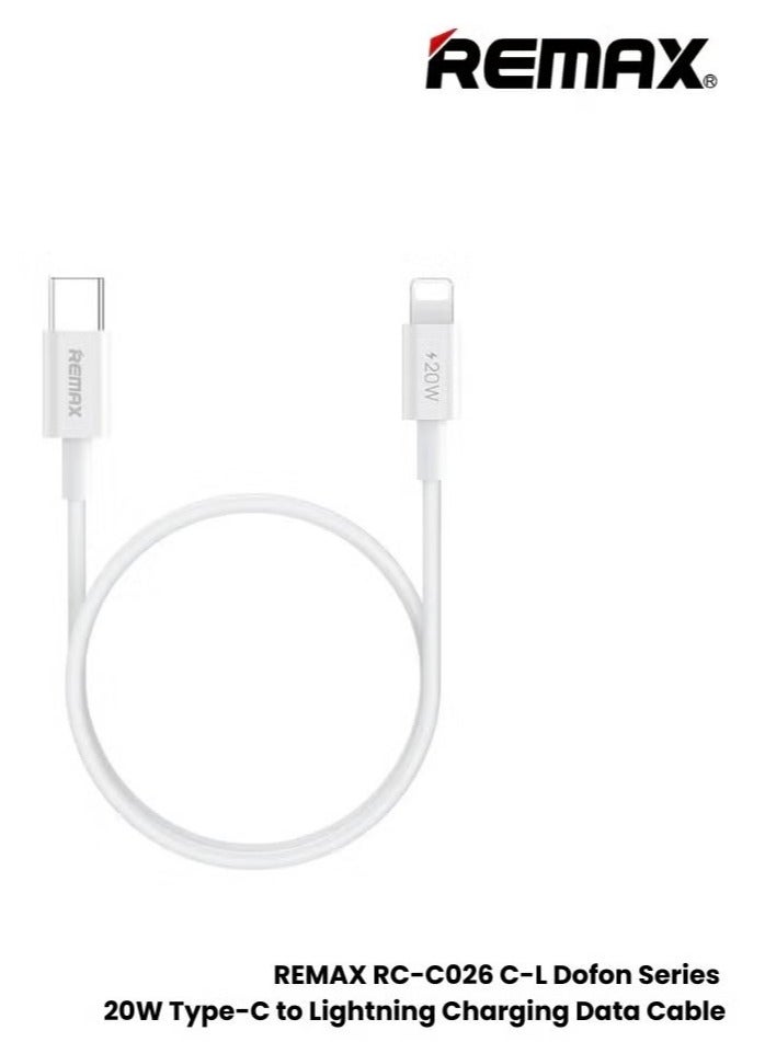 ريماكس كابل شحن وبيانات سريع الشحن PD من REMAX RC-C026 C-L Dofon Series 20 وات (من النوع C إلى Lightning) - - Image 3