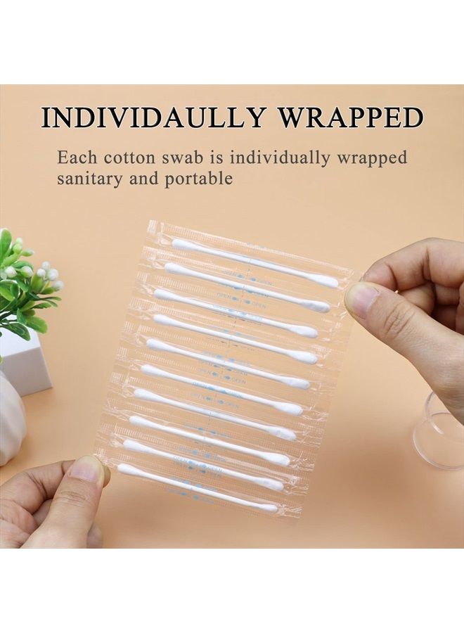Sppry Cotton Swabs - Individually Wrapped Double Tipped Paper Sticks for Ear, Make-up, 100 Count (White, Round/Earpick End) - Image 2